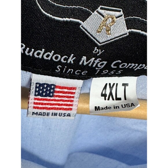 Flying R Ranchwear Western Shirt Men 4XL Tall Light Blue Pearl Snap Made in USA - Picture 7 of 10